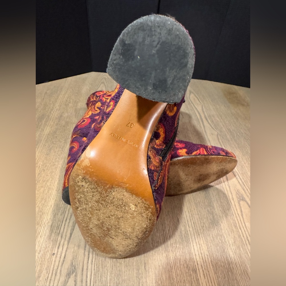 Linea Azzurra: Made in Italy: Floral Baroque Patterned Ankle Boots women size 37 - Picture 10 of 12